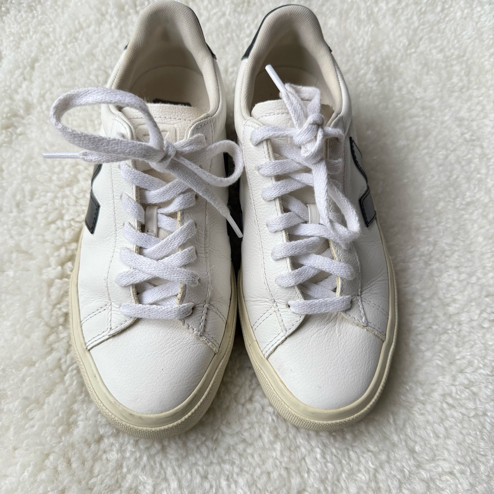 Veja White and Black Sneakers - Picture 4 of 6
